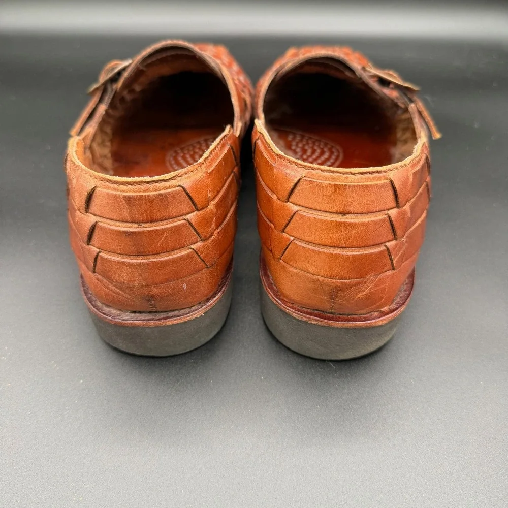 Sunsteps Mens 7.5 Hand Woven Leather Huarache Sandals Buckle Strap Shoes
